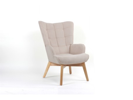 Πολυθρόνα υφασμάτινη μπεζ DAREN  69x75x96 DIOMMI 32-110